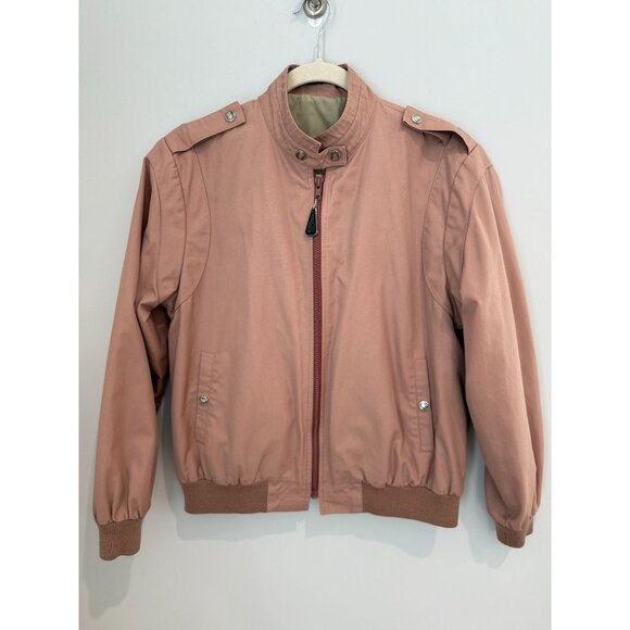 Vintage 80's London Fog Dusty Rose Bomber Jacket, size 12 - Picture 3 of 13